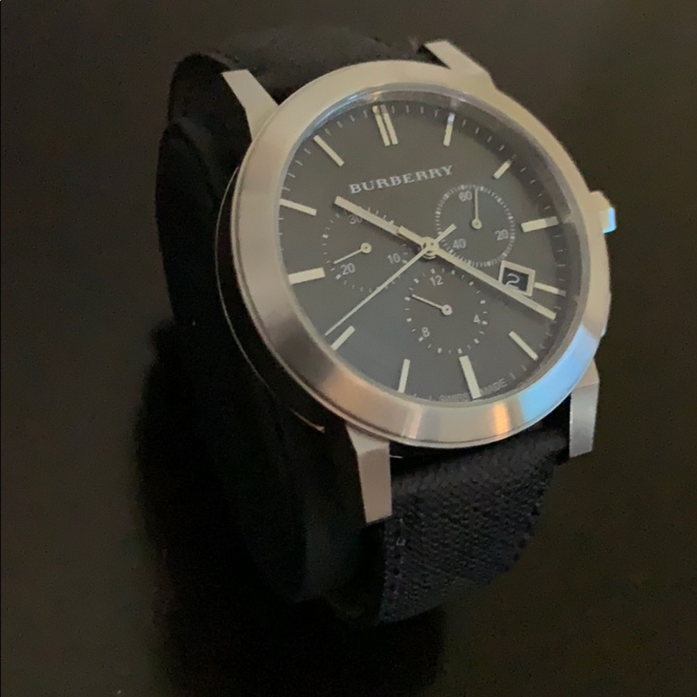 Burberry Black and Silver Men's Chronograph Watch